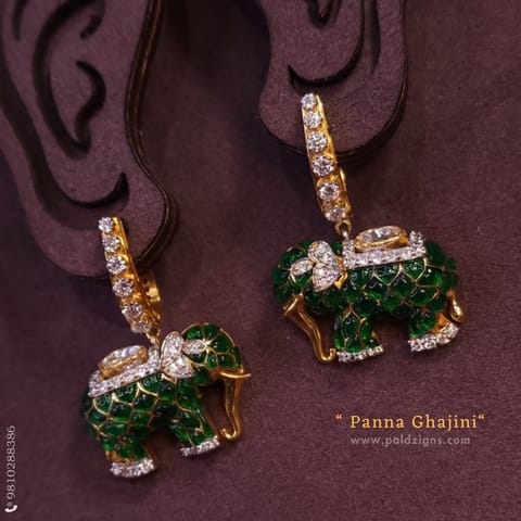 Panna Ghajini Moissanite Polki Baali Panna Ghajini Moissanite Polki Baali