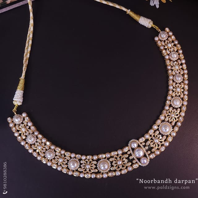 Noorbandh Darpan Moissanite Polki Necklace