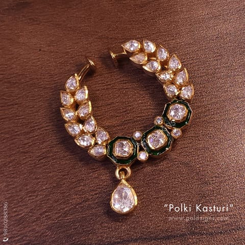 Polki Kasturi Pin Moissanite Polki Nath