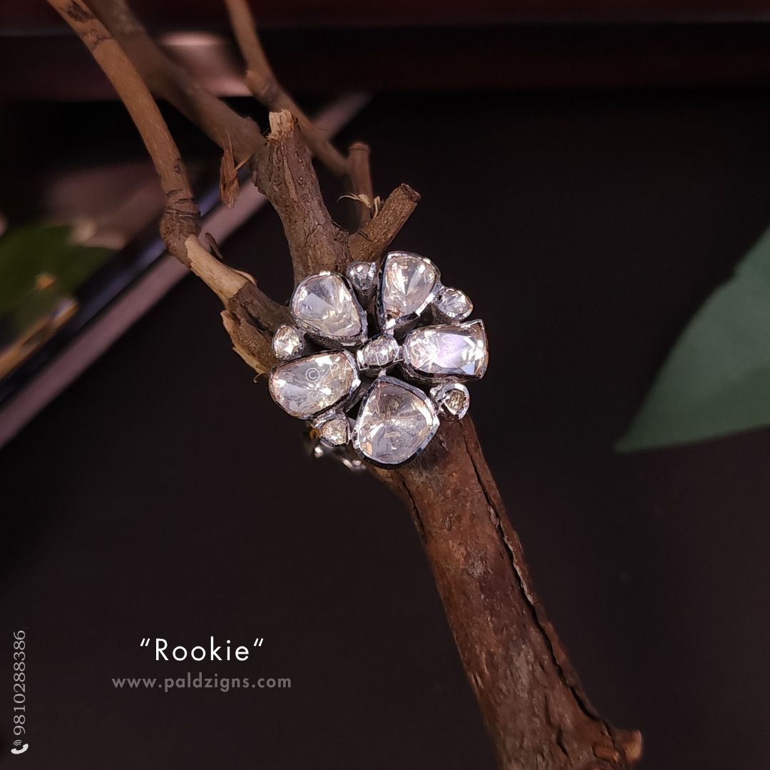 Rookie (White) Moissanite Polki Ring