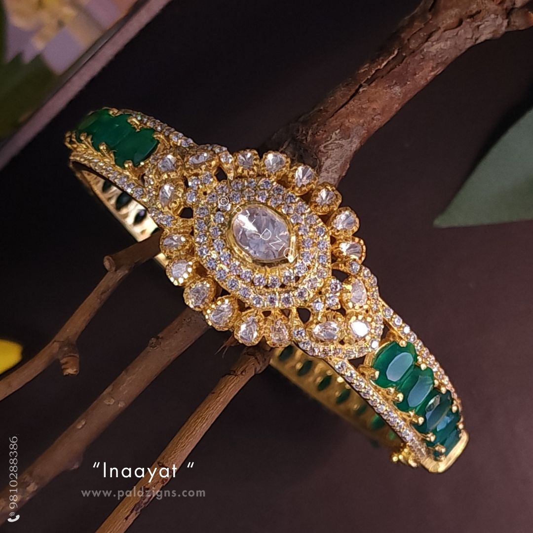 Inaayat Gold (2-4" Size) Moissanite Polki Bracelet