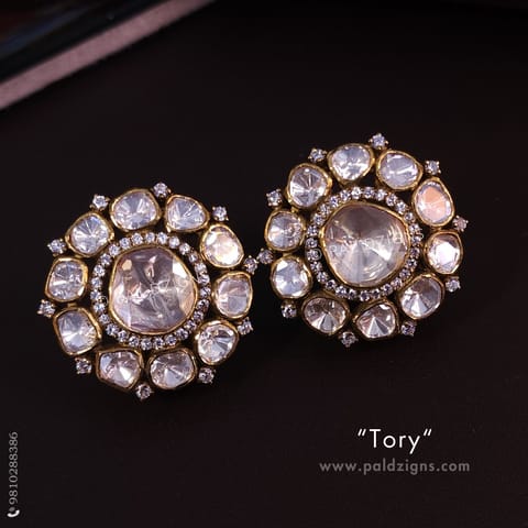Tory Antique Moissanite Polki Stud