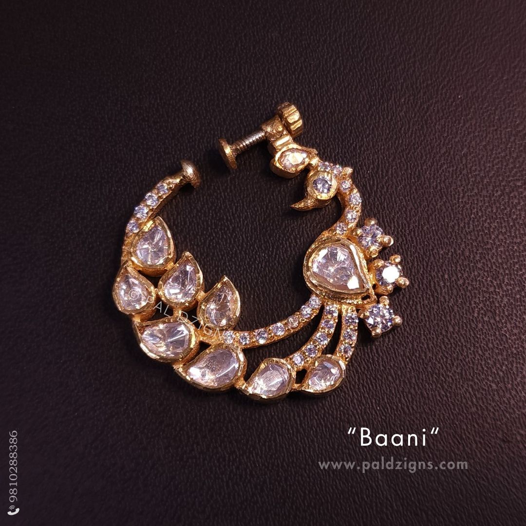 Baani Gold Moissanite Polki Nath