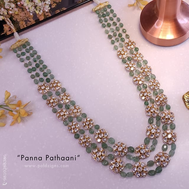 Panna Pathaani Moissanite Polki Necklace