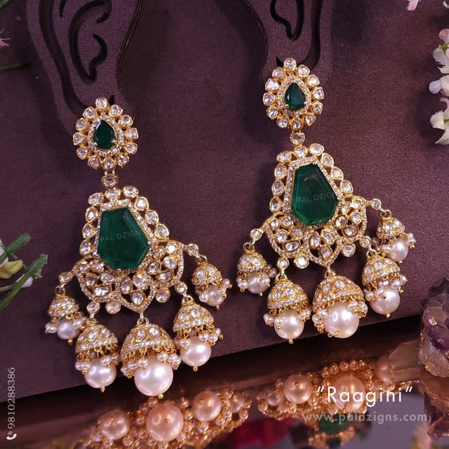 Raagini Moissanite Polki Earings