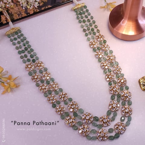 Panna Pathaani Moissanite Polki Necklace Panna Pathaani Moissanite Polki Necklace