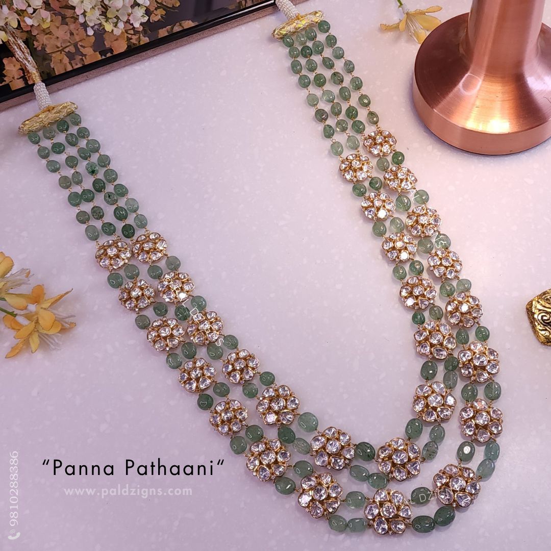 Panna Pathaani Moissanite Polki Necklace
