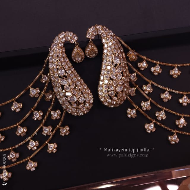 Malikayein Small Moissanite Polki Top Jhallar