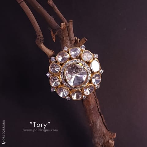 Tory Gold Moissanite Polki Ring