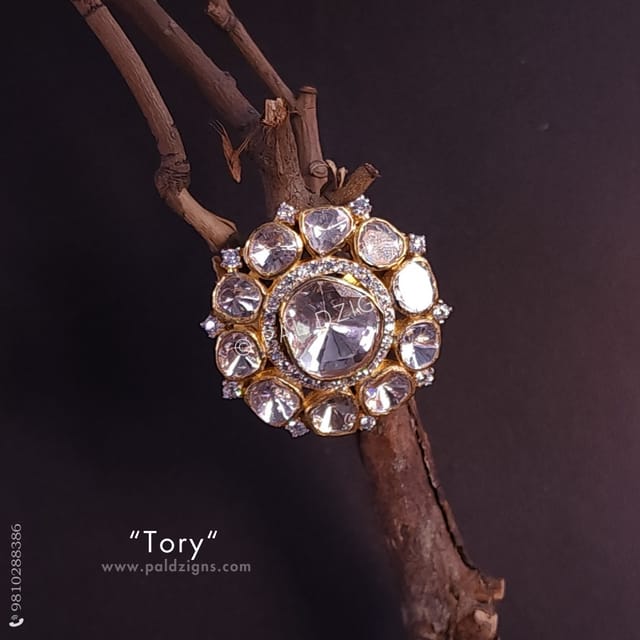 Tory Gold Moissanite Polki Ring