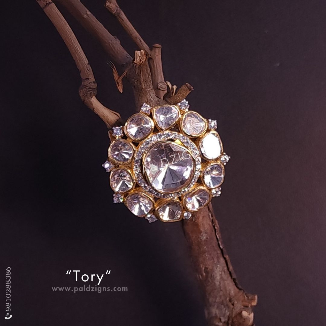 Tory Gold Moissanite Polki Ring
