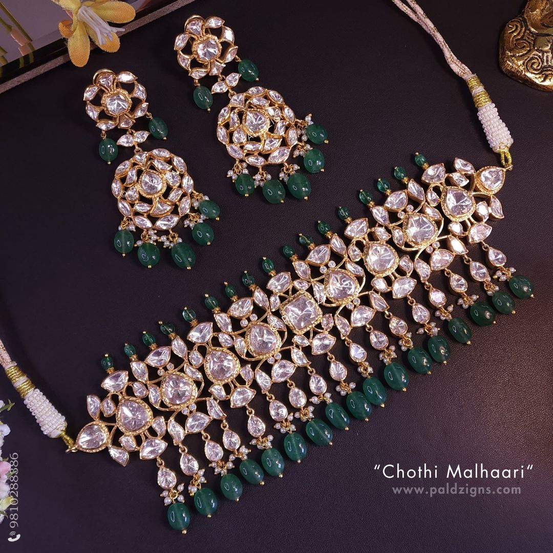 Chothi Malhaari Moissanite Polki Set