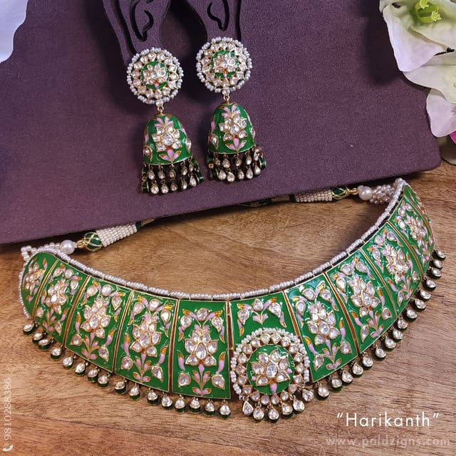 Harikanth Moissanite Polki Necklace Set
