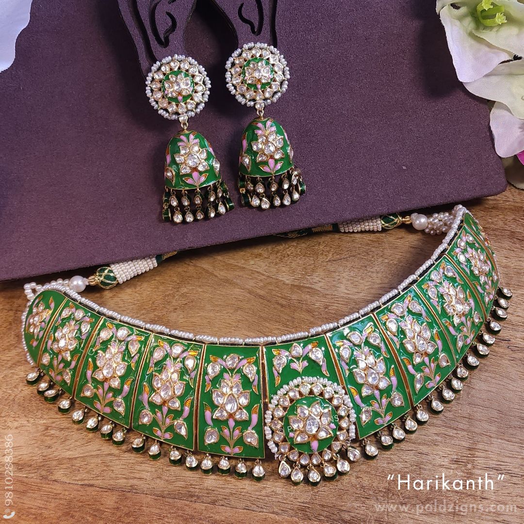 Harikanth Moissanite Polki Necklace Set