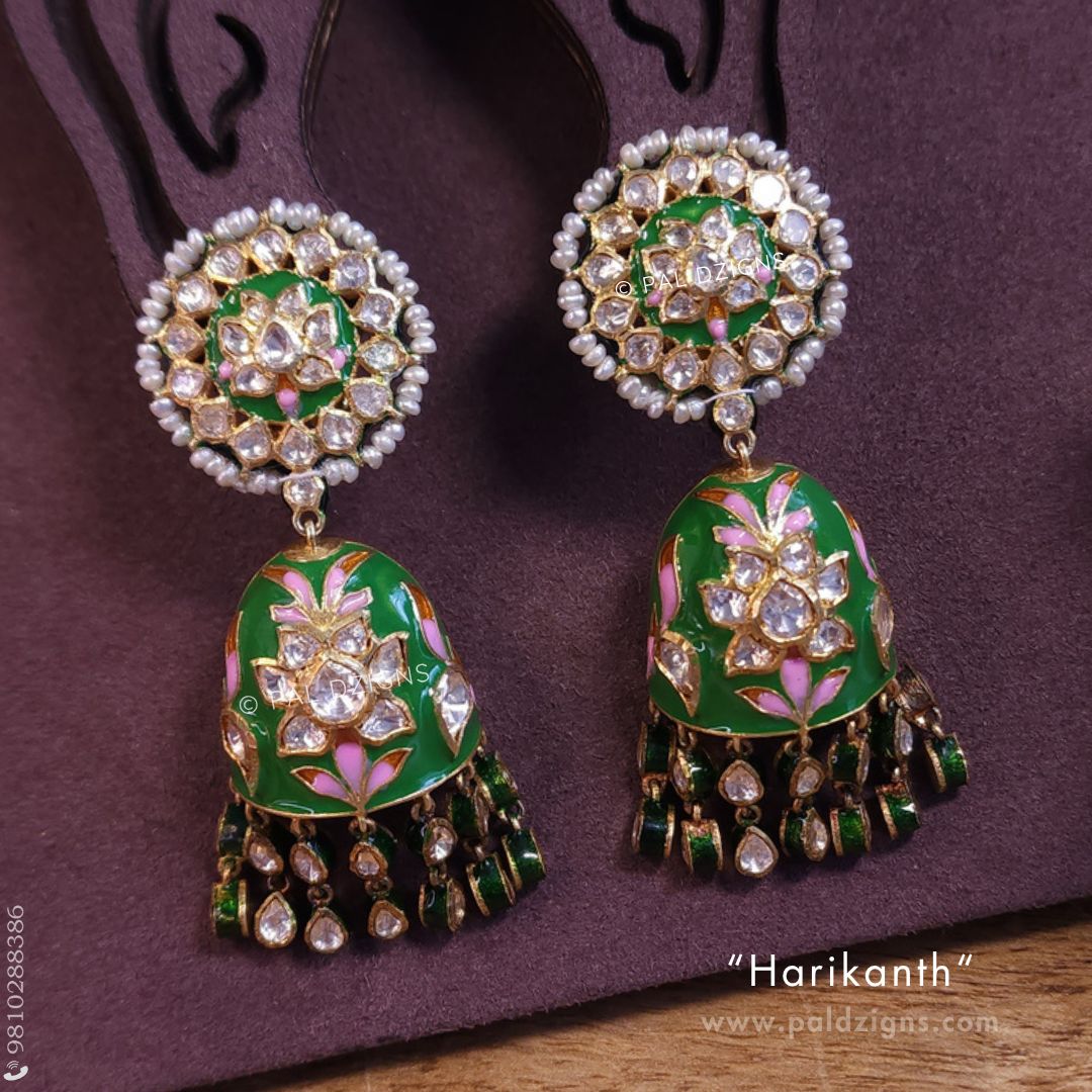 Harikanth Moissanite Polki Jhumki