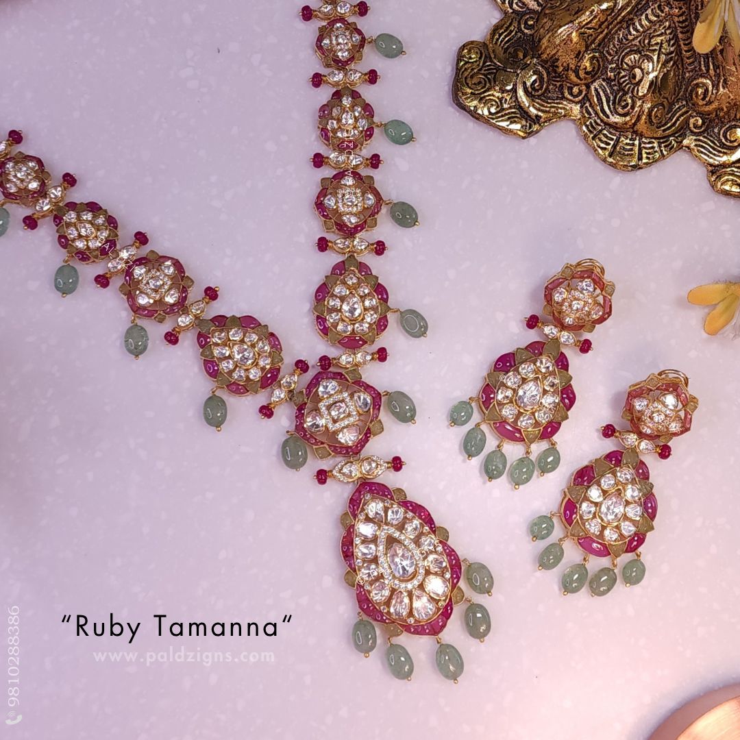 Ruby Tamanna Moissanite Polki Set