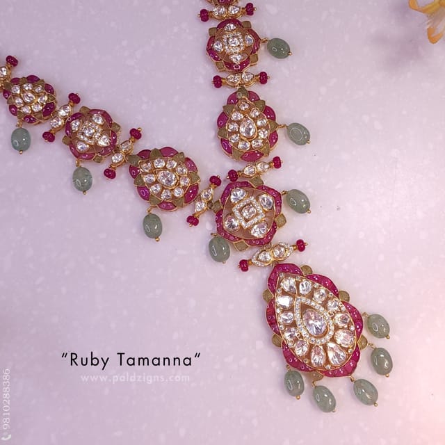 Ruby Tamanna Moissanite Polki Necklace