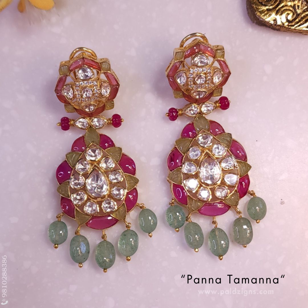 Ruby Tamanna Moissanite Polki Earrings