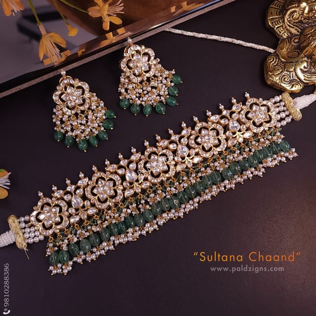 Sultana Chaand Moissanite Polki Choker Set