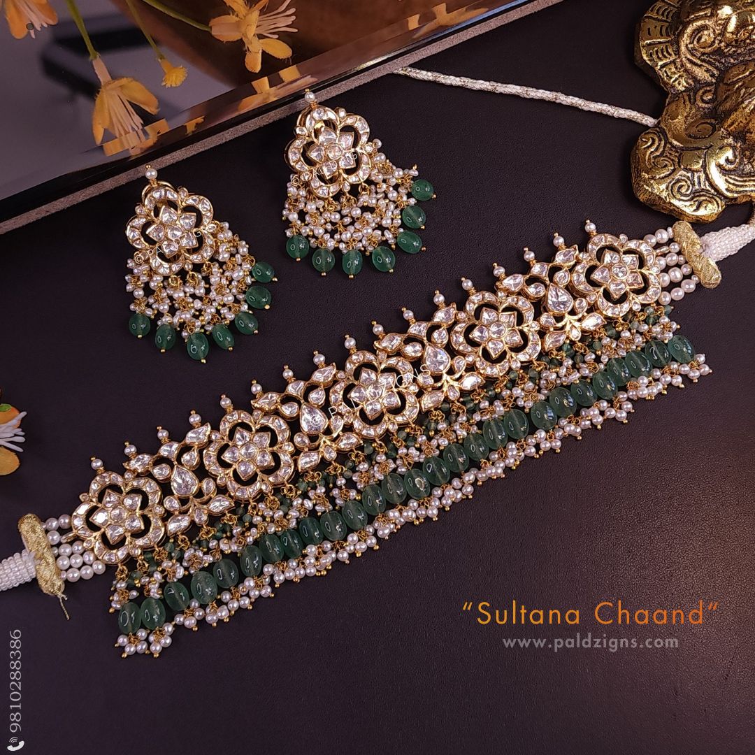 Sultana Chaand Moissanite Polki Choker Set