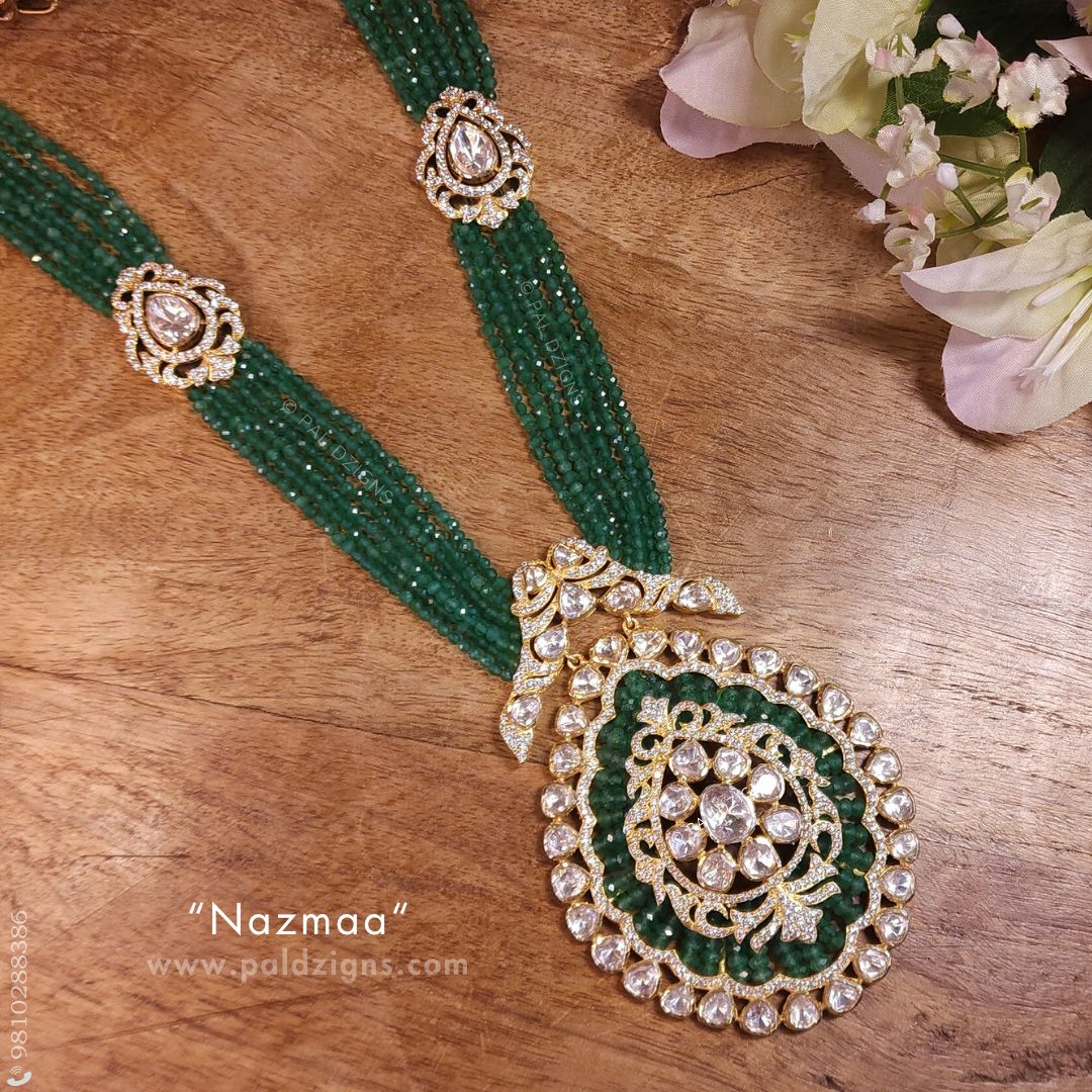 Nazmaa Moissanite Polki Pendant