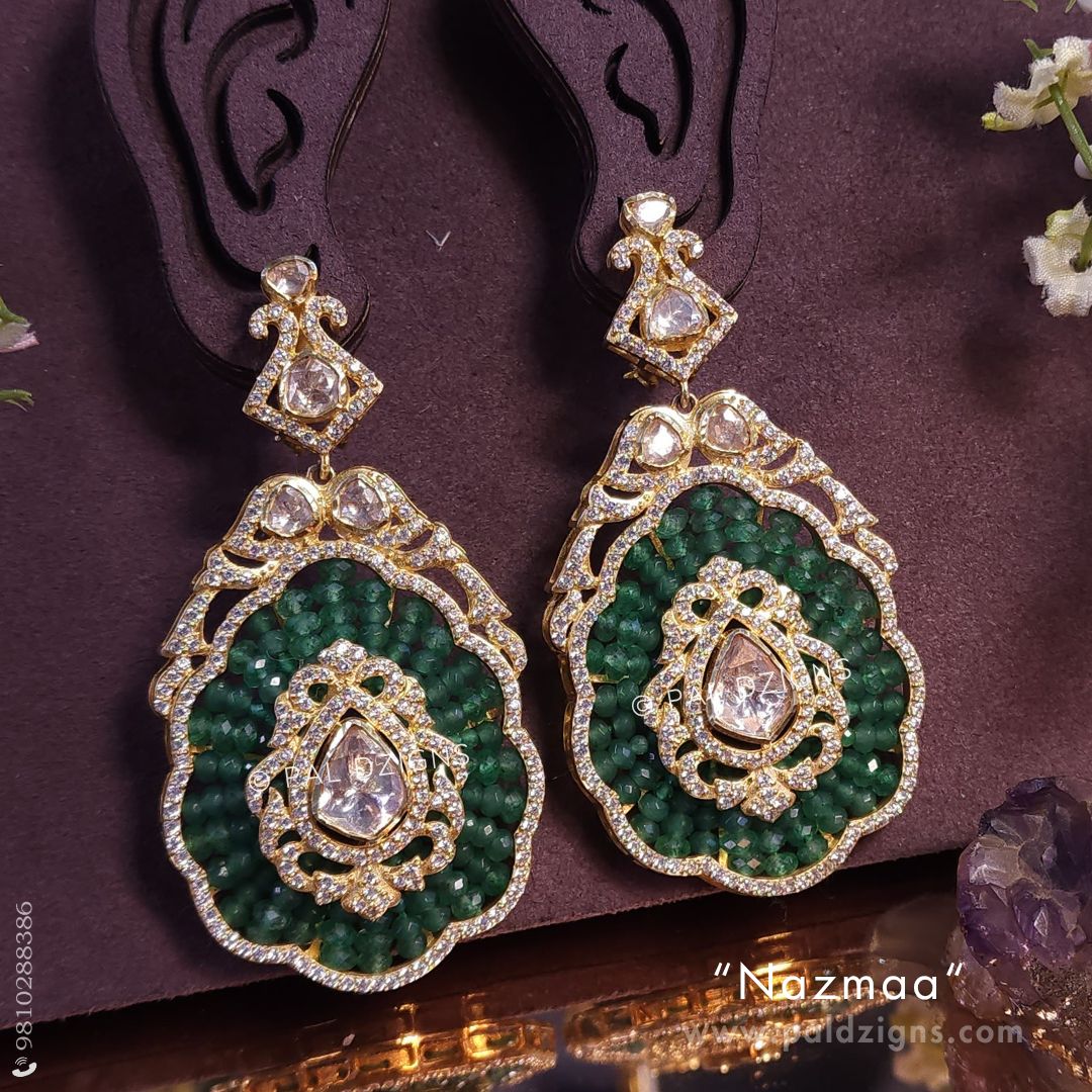 Nazmaa Moissanite Polki Earring
