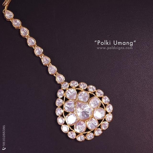 Polki Umang Big Moissanite Polki Tikka