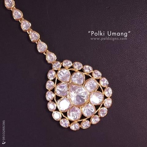 Polki Umang Big Moissanite Polki Tikka