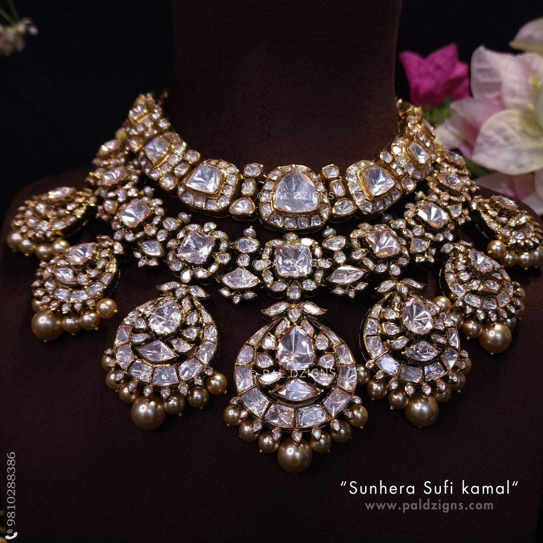 Sunhera Sufii Kamal Moissanite Polki Combo Necklace