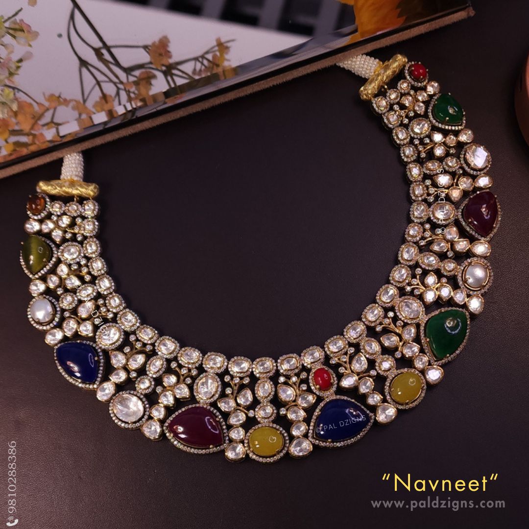 Navneet Moissanite Polki Necklace