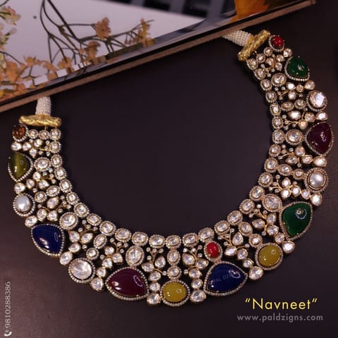 Navneet Moissanite Polki Necklace