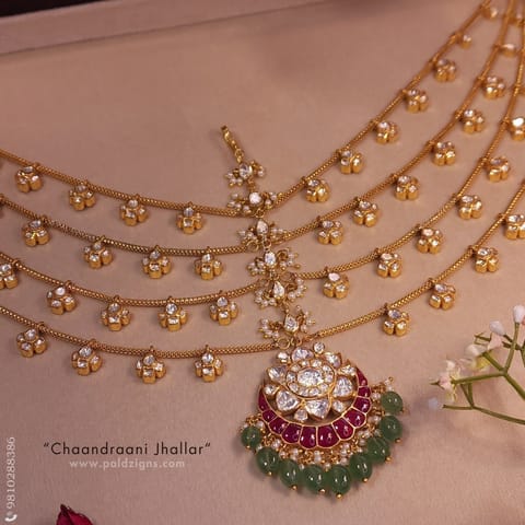 Chaandraani Jhallar Moissanite Polki Maathapatti Chaandraani Jhallar Moissanite Polki Maathapatti