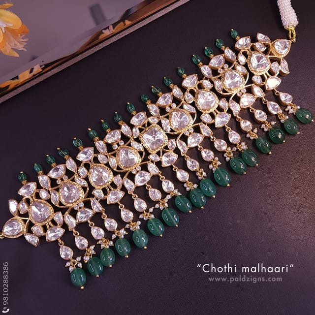 Chothi Malhaari Moissanite Polki Necklace