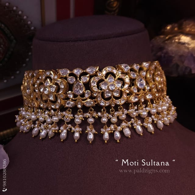 Moti Sultana Moissanite Polki Choker
