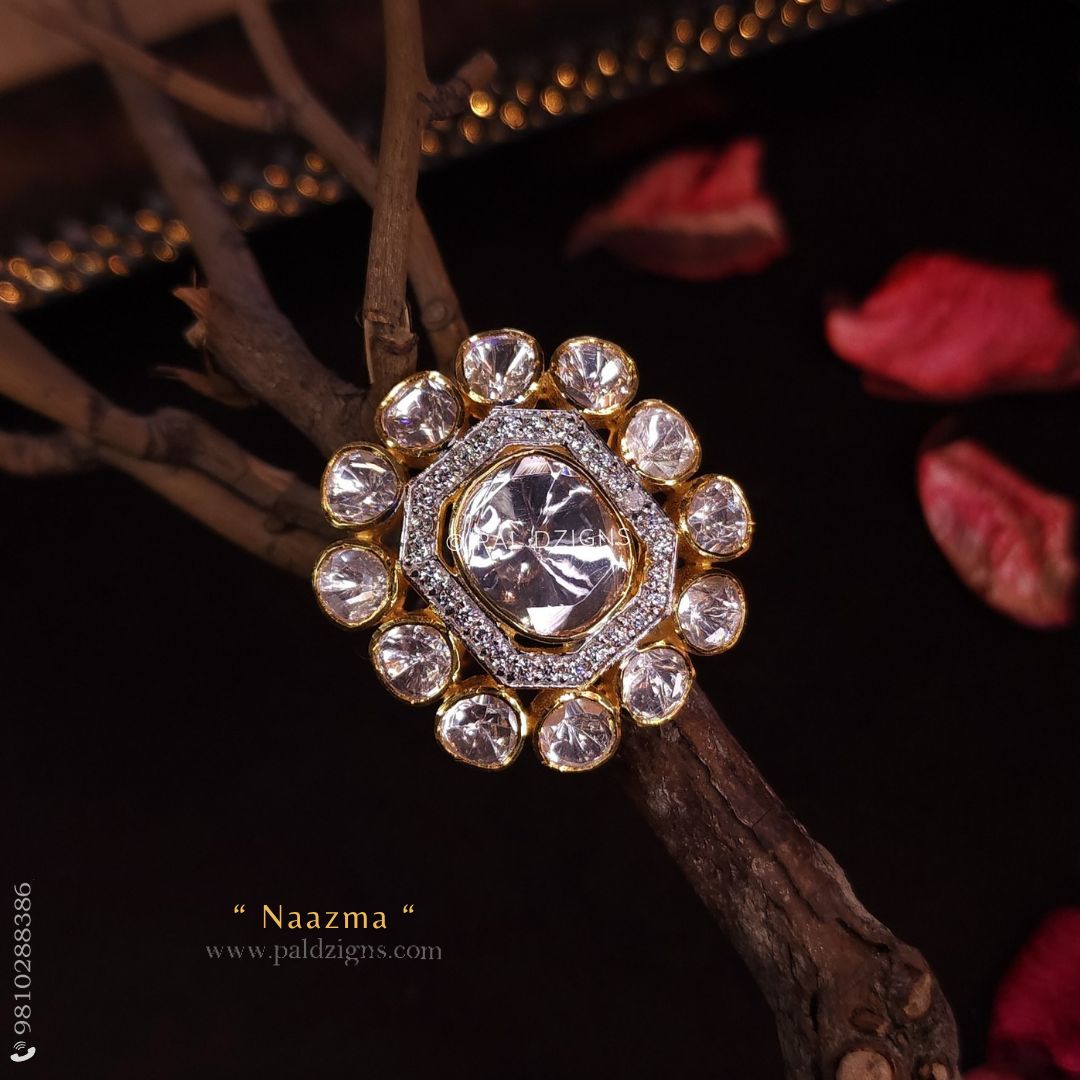 Naazma Moissanite Polki Ring