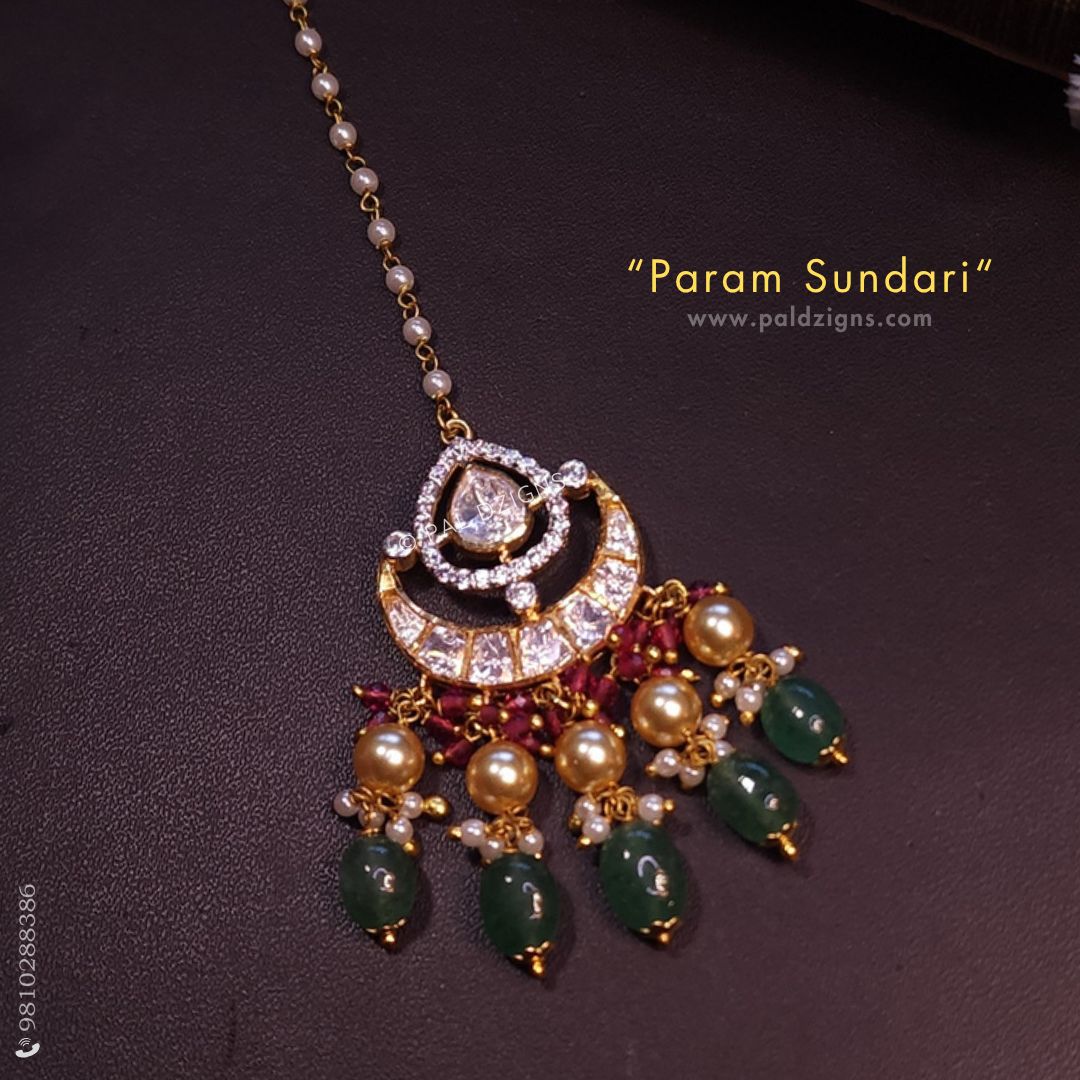 Param Sundari Small Moissanite Polki Tikka