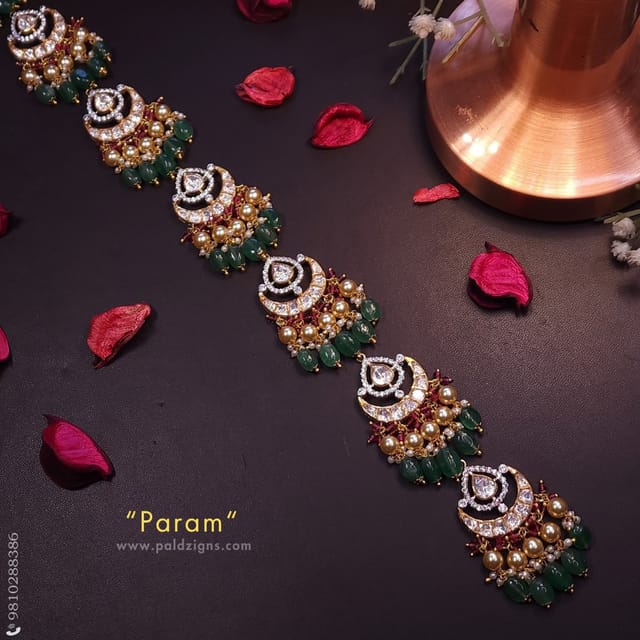 Param Moissanite Polki Hair Accessory