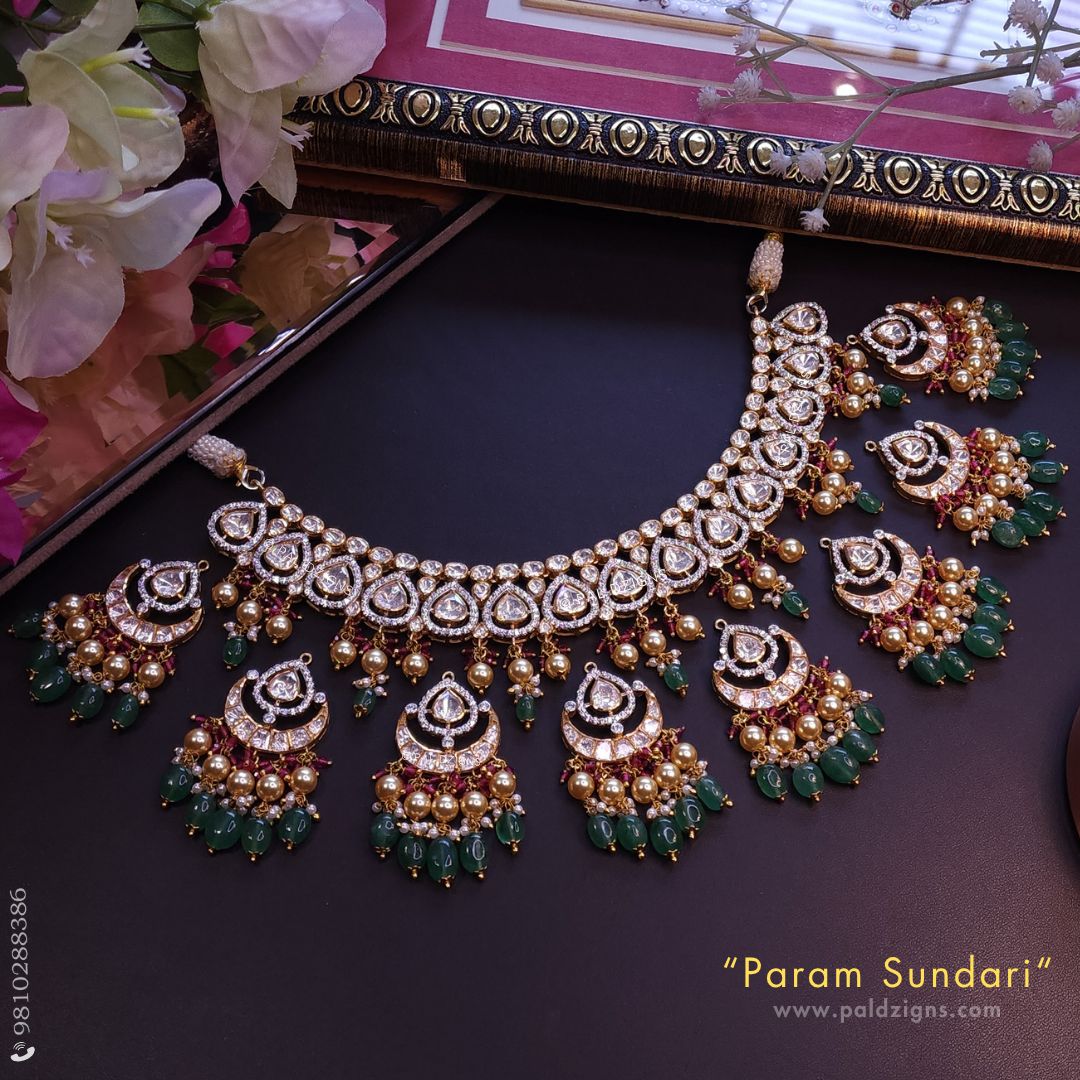 Param Sundari Moissanite Polki Princess Necklace