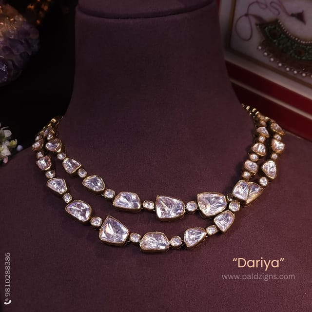 Dariya Moissanite Polki Necklace