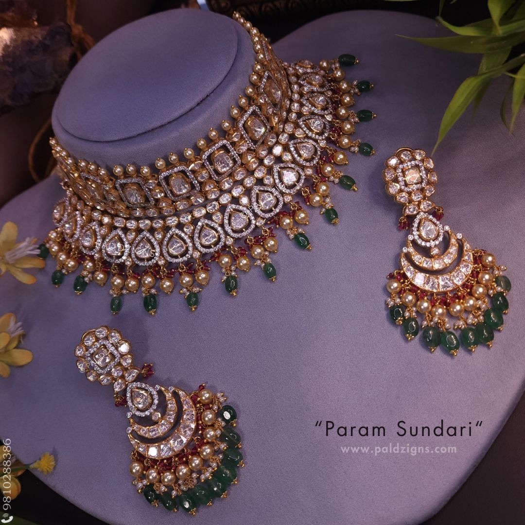 Param Sundari Moissanite Polki Choker Set
