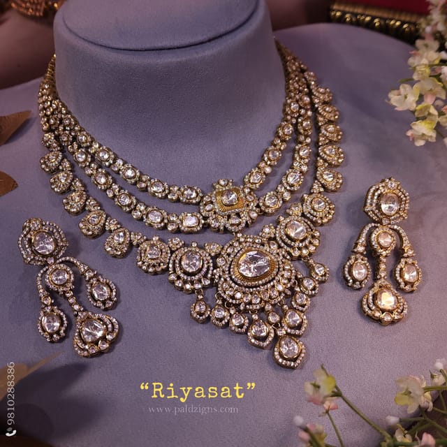 Riyasat Moissanite Polki Necklace Set