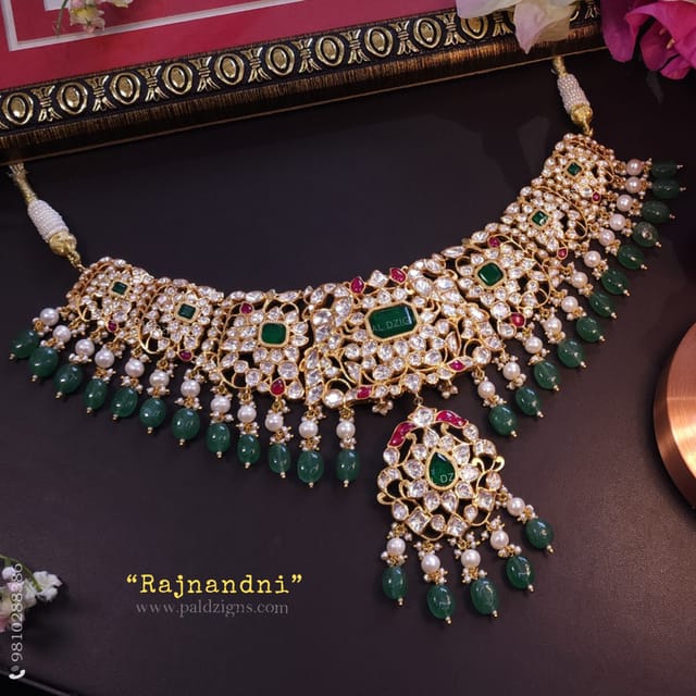 Rajnandni Moissanite Polki Necklace