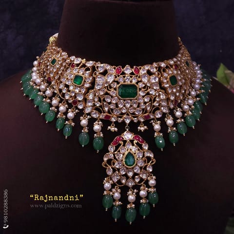 Rajnandni Moissanite Polki Necklace Rajnandni Moissanite Polki Necklace