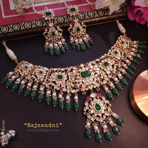 Rajnandni Moissanite Polki Necklace Set Rajnandni Moissanite Polki Necklace Set