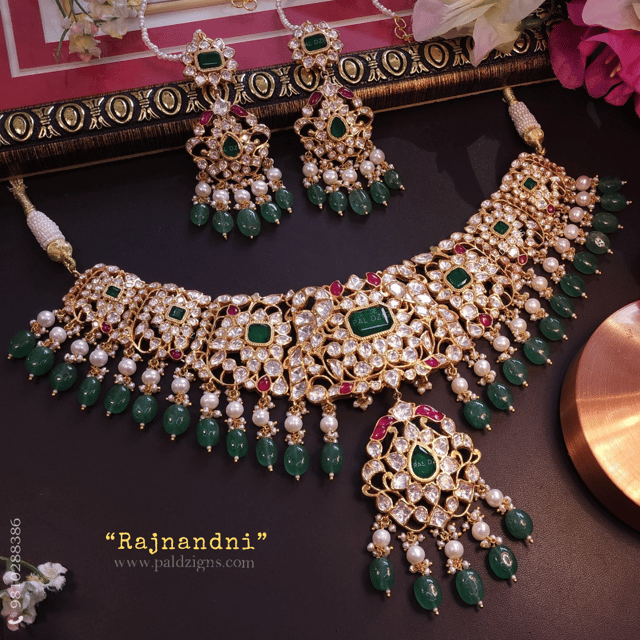 Rajnandni Moissanite Polki Necklace Set