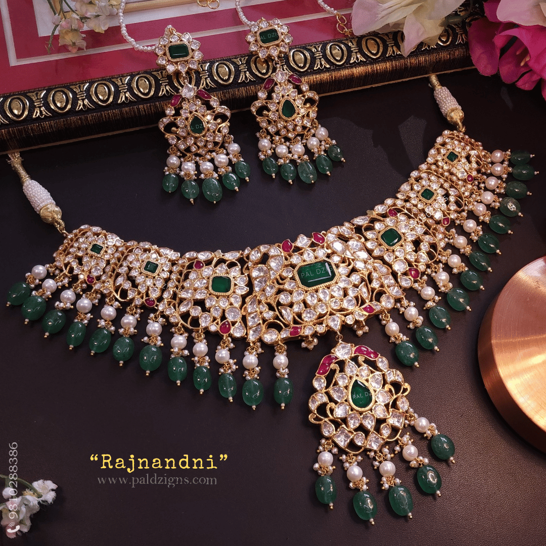 Rajnandni Moissanite Polki Necklace Set