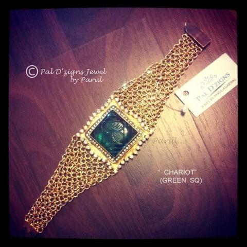 Chariot- Green Square Bracelet