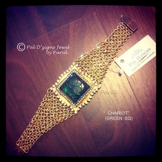 Chariot- Green Square Bracelet