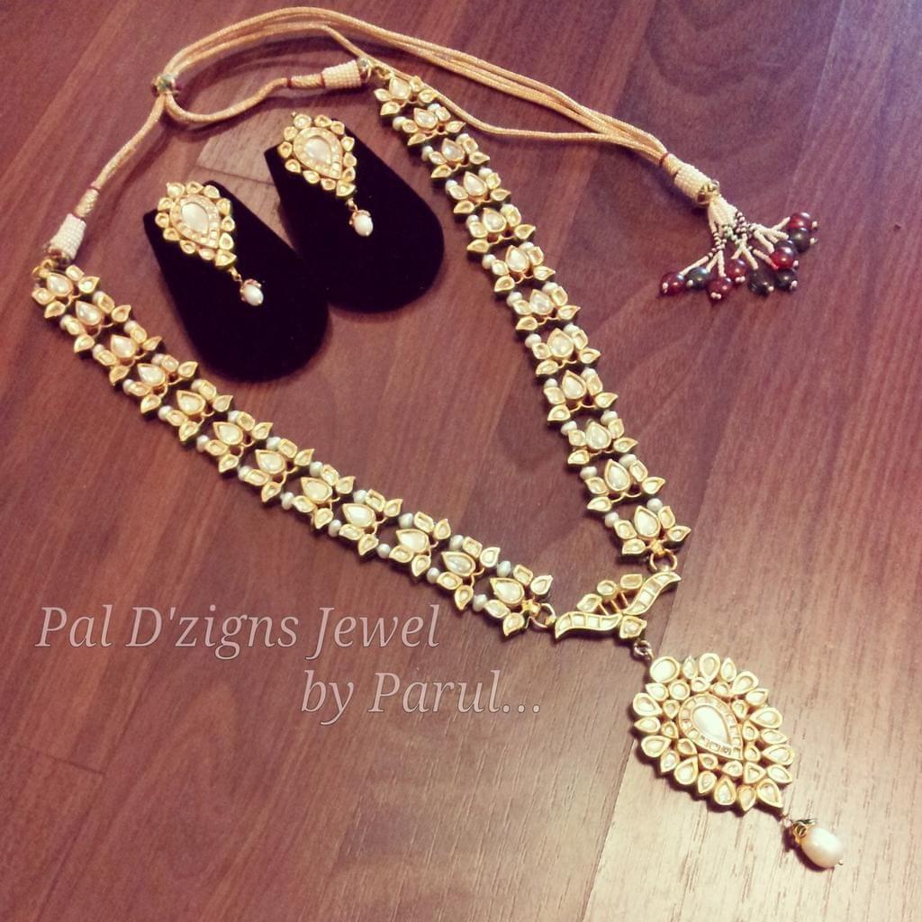 White kundan raani haar - bridal set