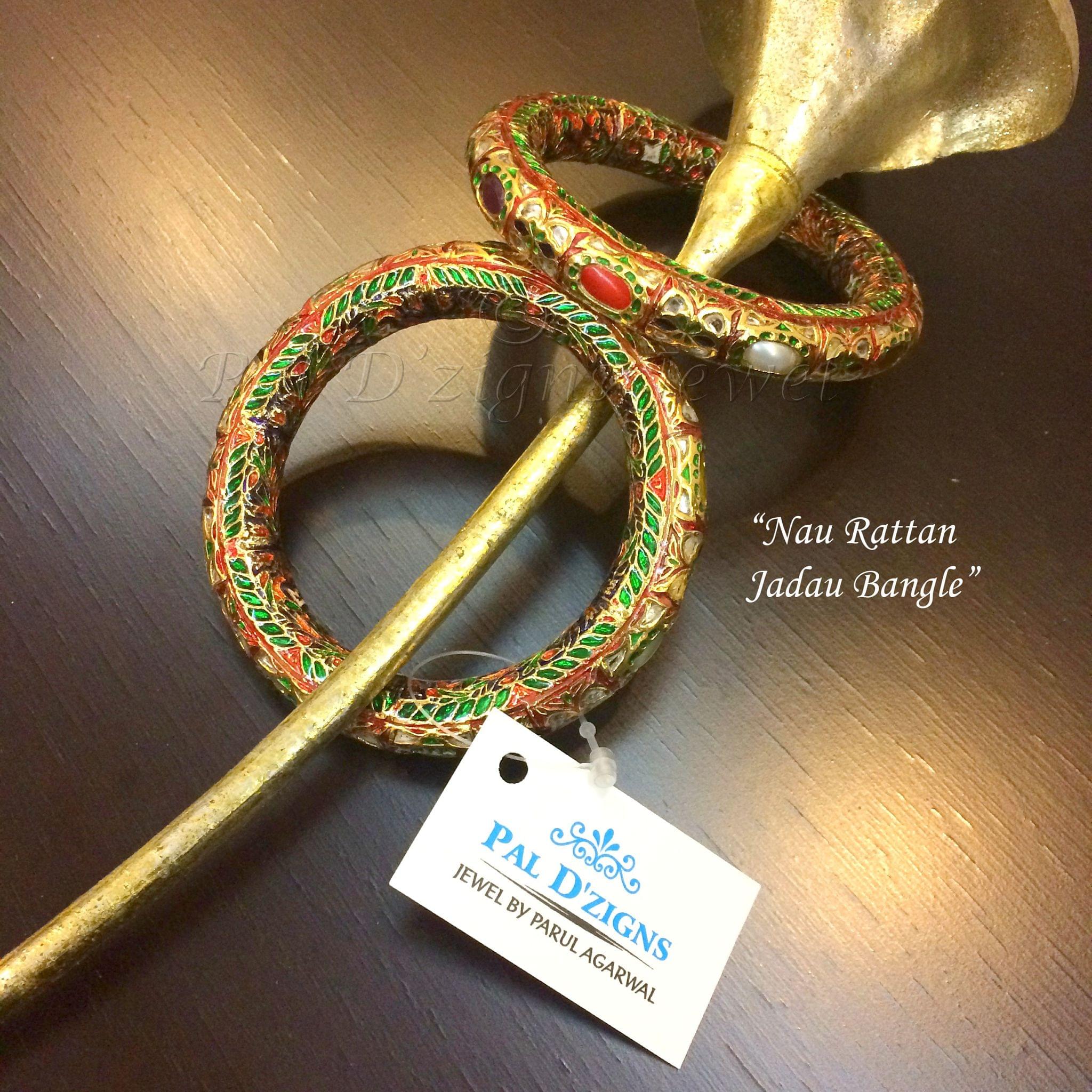 Nau Rattan Jadau Bangle 2-6"